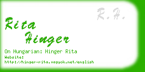 rita hinger business card